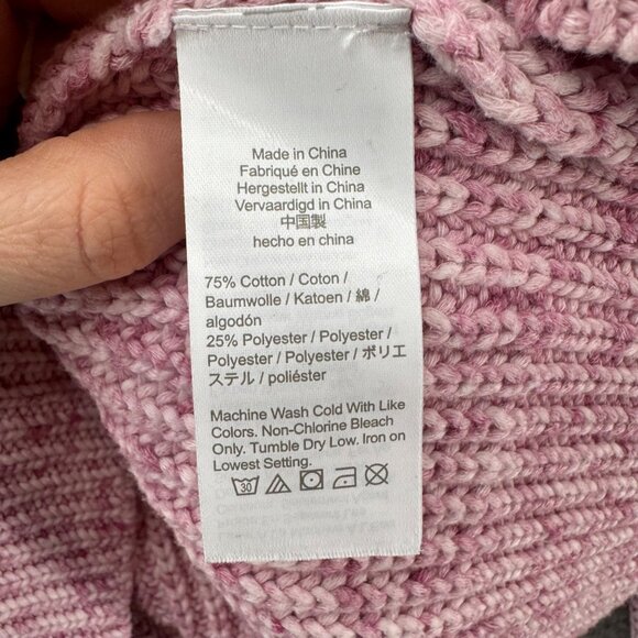 J.CREW Marbled Sweater Womens Pink Chunky Knit Crewneck Cotton Blend Size XS - Picture 7 of 11